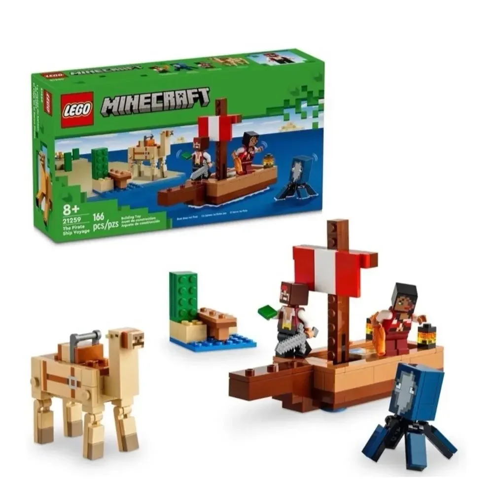 Lego Minecraft The Pirate Ship Voyage 166 PC NWT 21259